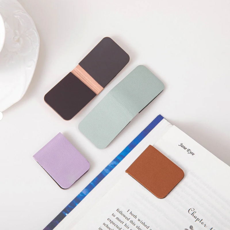Bookmark Magnetic Clip - Penanda Buku Magnetik Kulit Premium, Bentuk