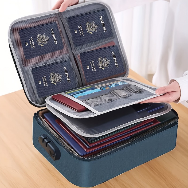 Portfolio Folder Zip - Tas Penyimpanan Berkas yang Dapat Dikunci,