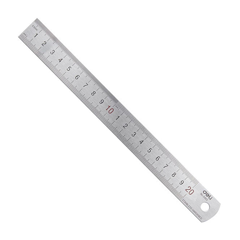 Stationery Office And School Supply Stores - Deli 20cm penggaris lurus logam baja