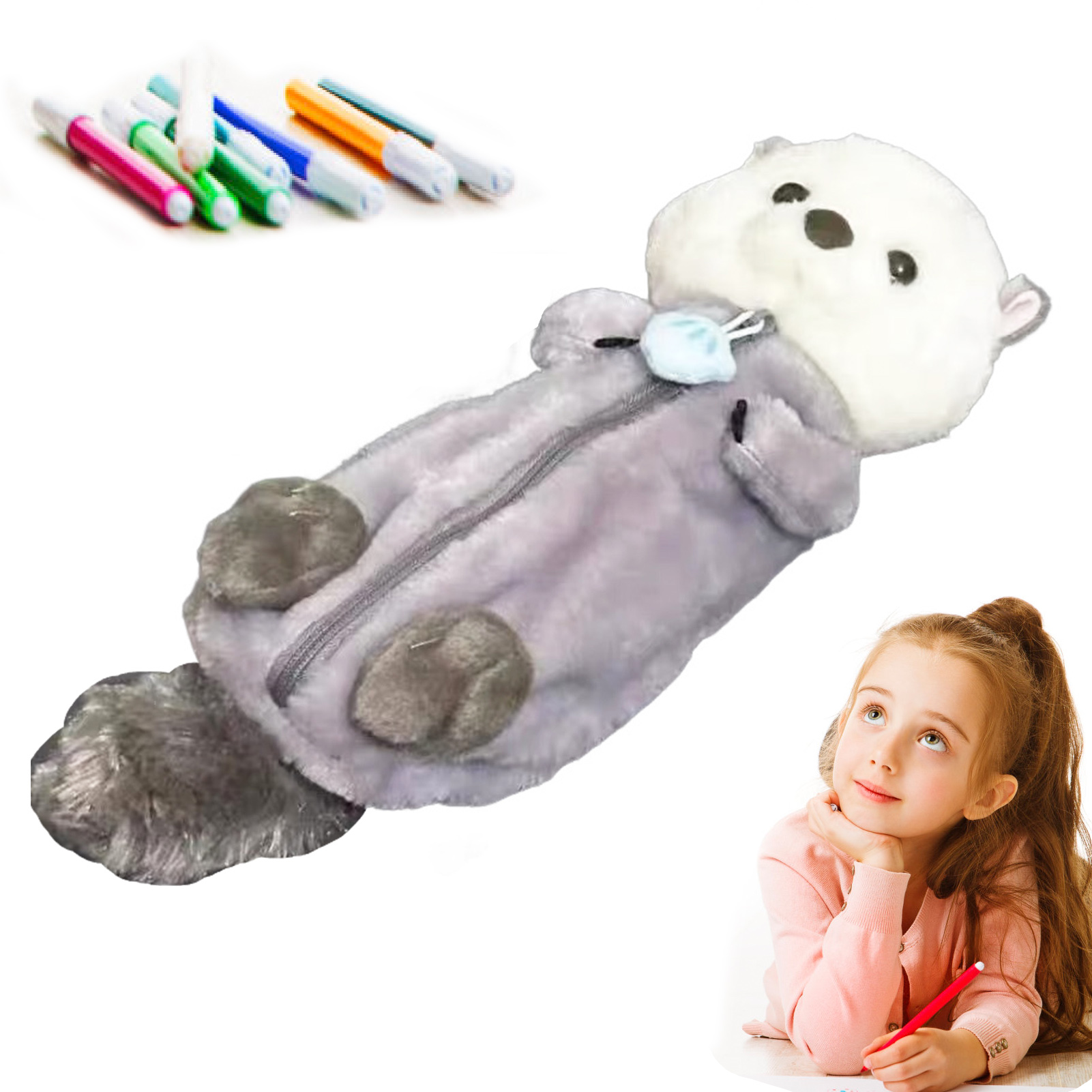Stationery Supply - Tempat Pensil Boneka Plush Kreatif Lembut