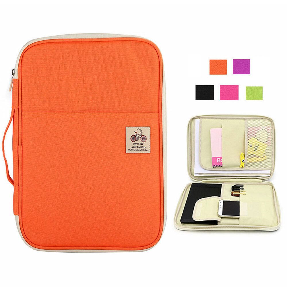 Portfolio Folder Zip - Tas Dokumen Organizer Beritsleting untuk Perjalanan,