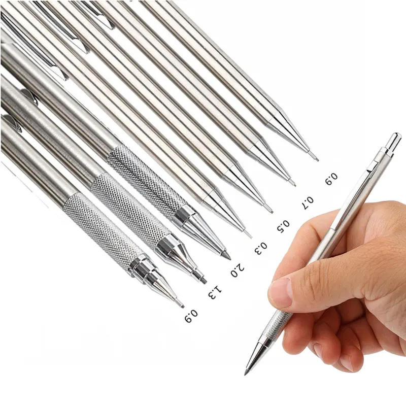 Mechanical Pencil Lead - Set pensil mekanik logam penuh, untuk