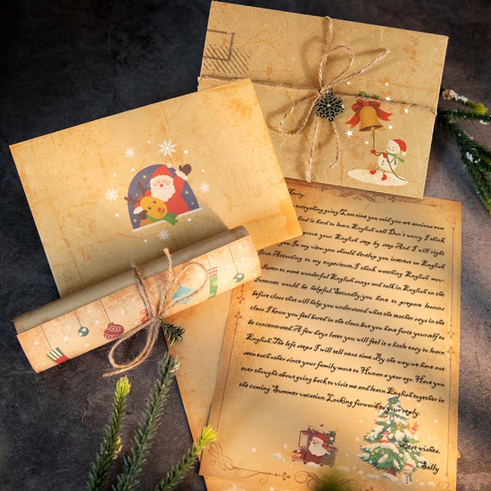 Amplop Natal DIY Vintage Santa - Letter Envelope Kraft ulasan dan harga
