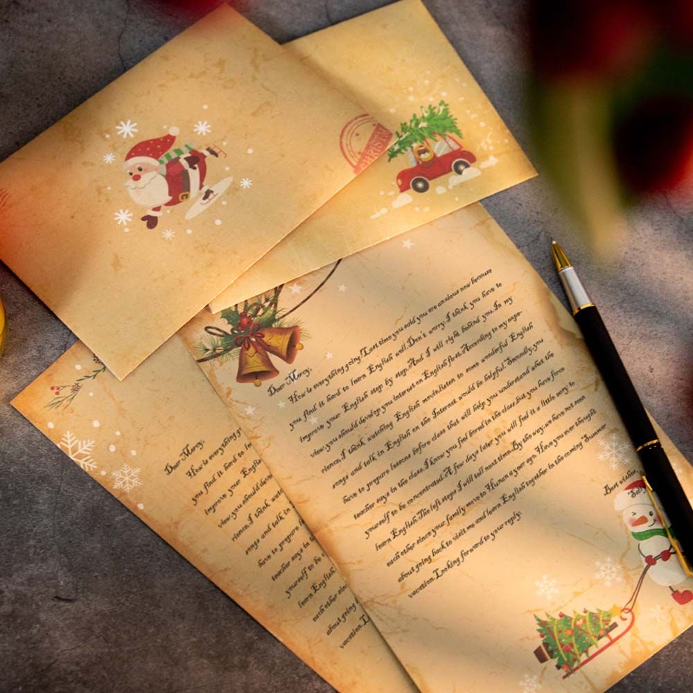 Amplop Natal DIY Vintage Santa - Letter Envelope Kraft ulasan dan harga